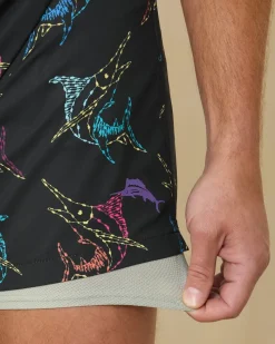 Tommy Bahama Naples Spotted at Sea 6-Inch Swim Trunks Black