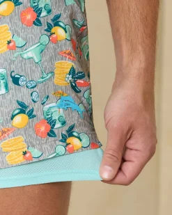 Tommy Bahama Naples Tales of a Cocktail 6-Inch Swim Trunks Concrete Grey Hot