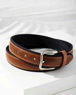 Tommy Bahama Neoprene Cushion Performance Belt Tan