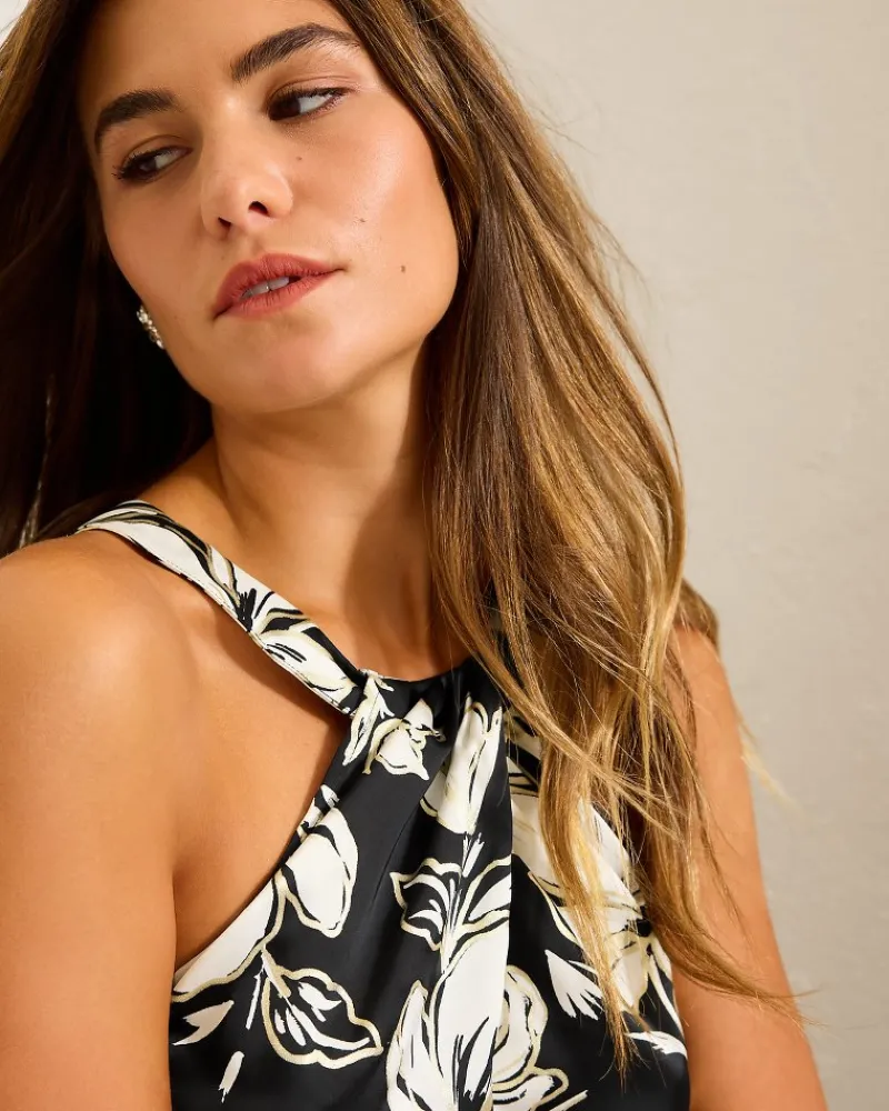 Tommy Bahama Noche Mar Satin Halter Top Black Best