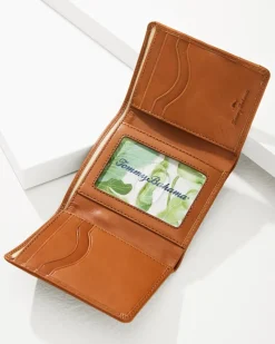 Tommy Bahama Nylon Inlay Trifold Wallet Tan Sale