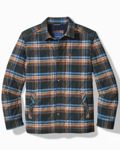 Tommy Bahama Oak Harbor Flannel Shirt Jacket Deep Slate Sale