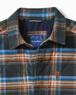 Tommy Bahama Oak Harbor Flannel Shirt Jacket Deep Slate Sale