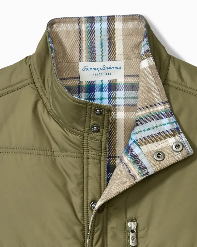 Tommy Bahama Oak Harbor Reversible Vest Tea Leaf New