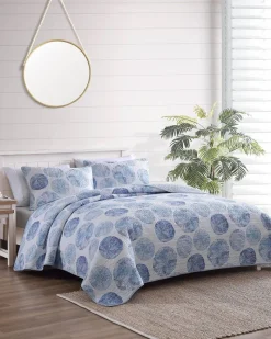 Tommy Bahama Ocean Isle 3-Piece King Quilt Set Blue Sale