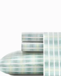 Tommy Bahama Off The Grid Castaway Sheet Set, Queen Green Sale