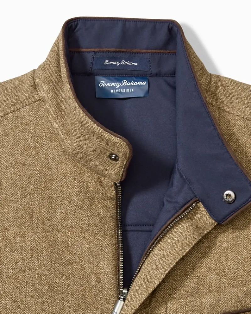 Tommy Bahama Pacific Grove Reversible Vest British Bourbon Sale