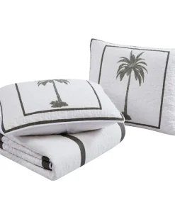 Tommy Bahama Palm Island Quilted Standard Sham Grey Clearance