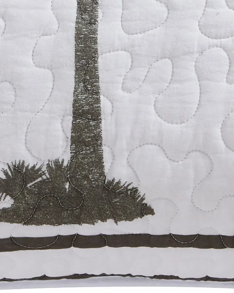 Tommy Bahama Palm Island Quilted Standard Sham Grey Clearance