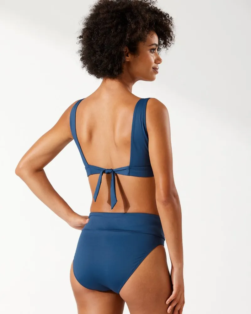 Tommy Bahama Palm Modern® V-Neck Bikini Top Midnight Sea