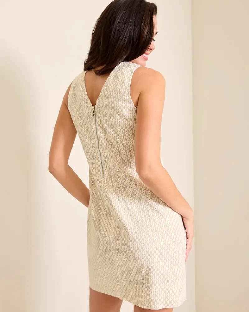 Tommy Bahama Palm-A-Dora Geo Gem Sheath Dress Golden Honey Discount