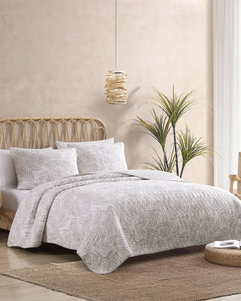 Tommy Bahama Palmday 2-Piece Twin Quilt Set Brown New