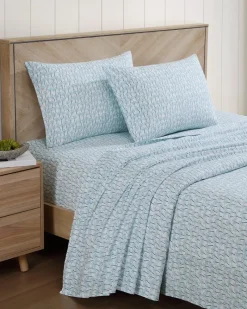 Tommy Bahama Palmtastic 4-Piece King Sheet Set Blue Hot