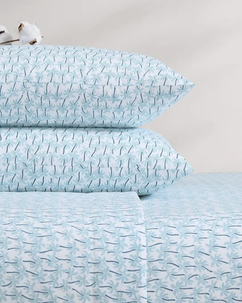 Tommy Bahama Palmtastic 4-Piece King Sheet Set Blue Hot