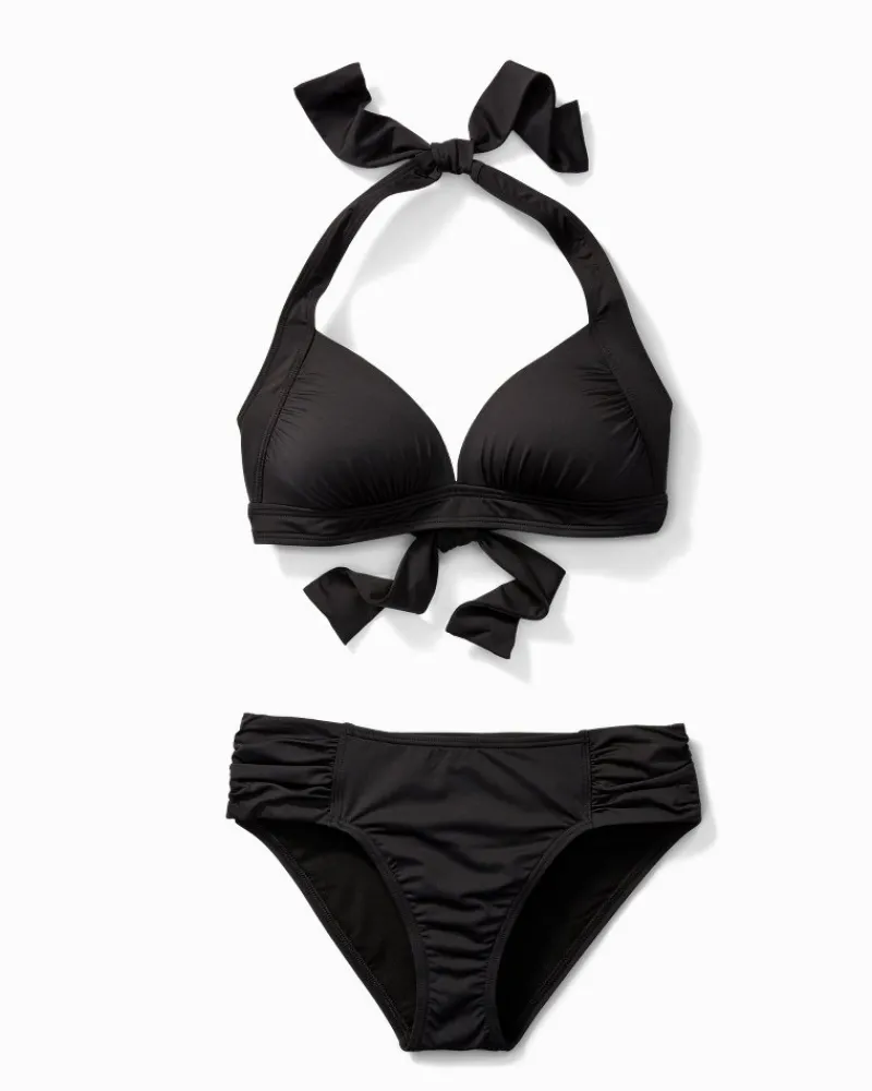 Tommy Bahama Pearl Halter Bikini Top Black Online