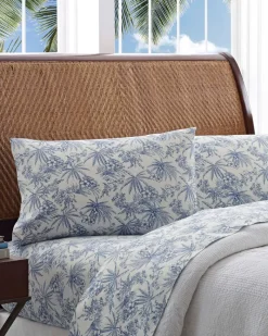 Tommy Bahama Pen & Ink Palm Sheet Set, Queen Blue Online
