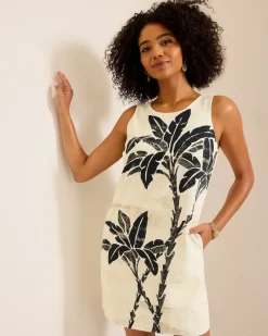 Tommy Bahama Peninsula Palms Silk Shift Dress Coconut Best