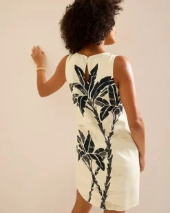 Tommy Bahama Peninsula Palms Silk Shift Dress Coconut Best