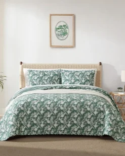Tommy Bahama Pineapple Venture 3-Piece Full/Queen Quilt Set Green Hot