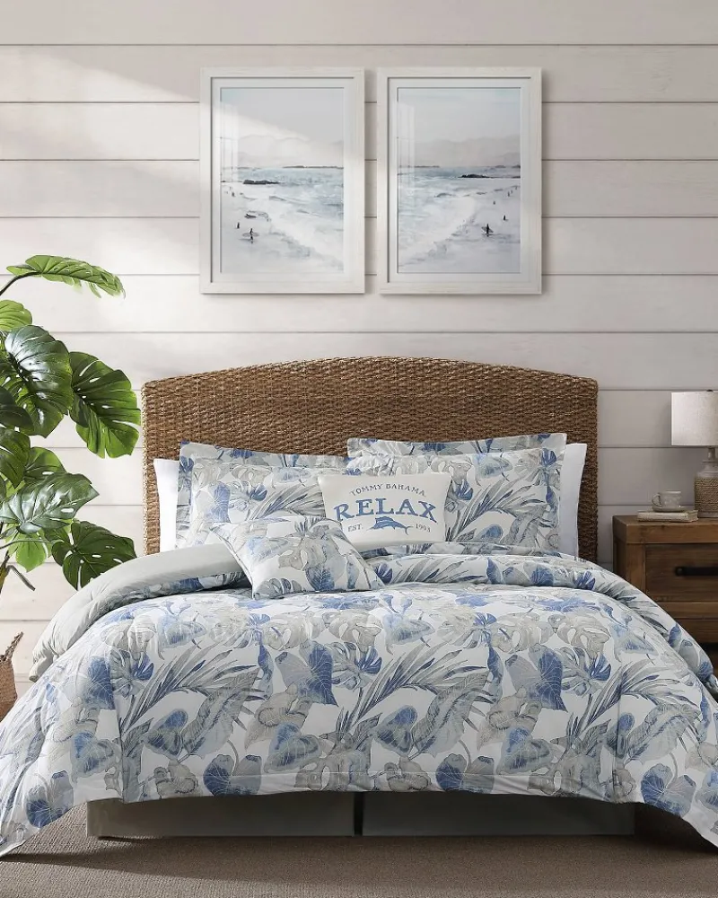 Tommy Bahama Raw Coast 3-Piece Queen Comforter Set Blue New