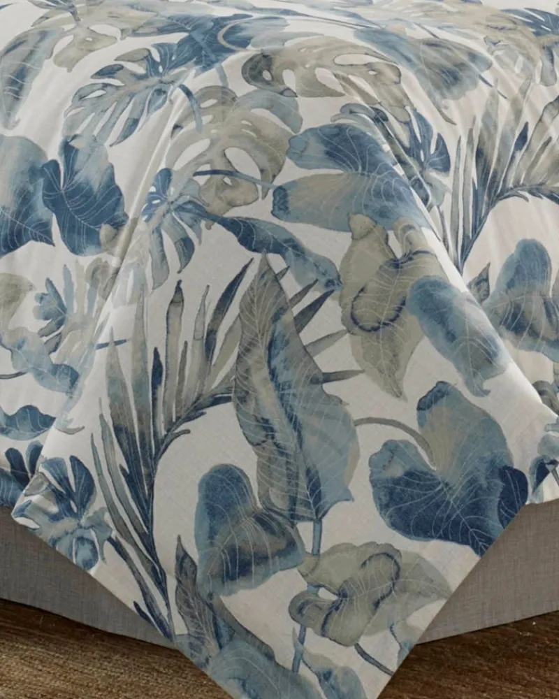 Tommy Bahama Raw Coast 3-Piece Queen Comforter Set Blue New
