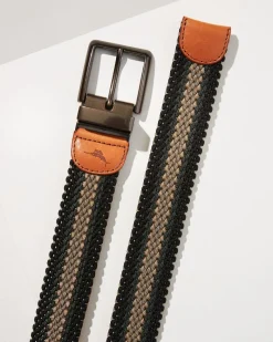 Tommy Bahama Reversible Stretch Cord Belt Khaki Clearance