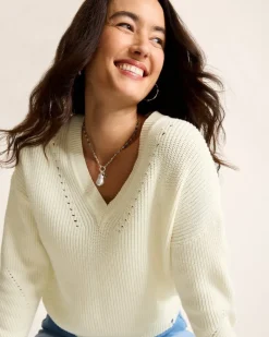 Tommy Bahama Salt Wash V-Neck Sweater Coconut Best