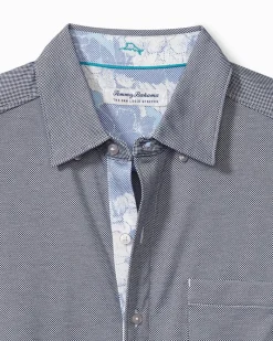 Tommy Bahama San Lucio Cali Blooms Happy Hour Stretch Knit Shirt Bering Blue