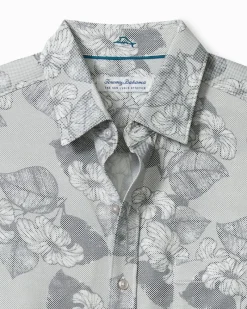Tommy Bahama San Lucio Harbor Garden Stretch Knit Shirt Ash Grey Best