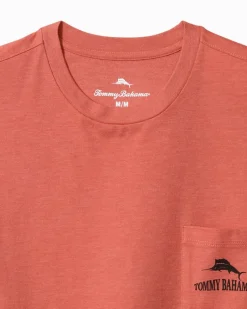 Tommy Bahama Sandsquatch Pocket T-Shirt Red Ginger Heather Discount
