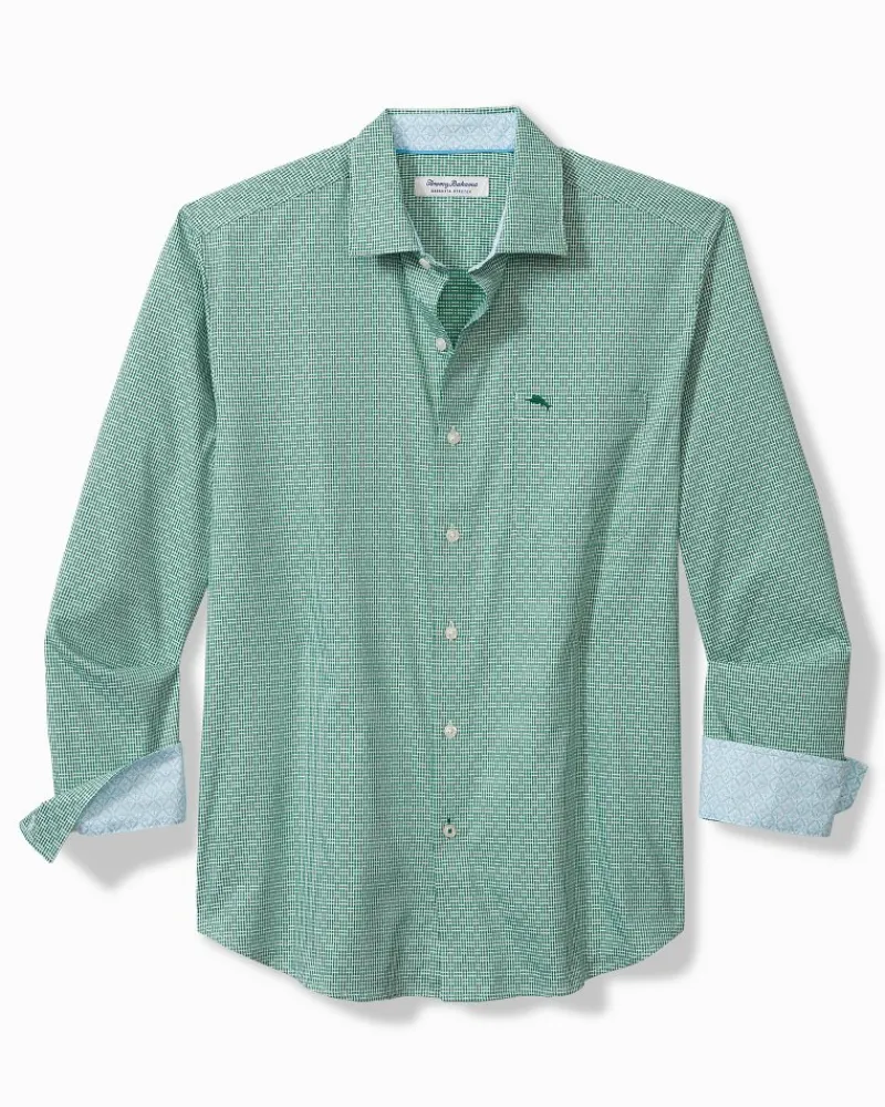 Tommy Bahama Sarasota Stretch Ventura Isles IslandZone® Stripe Shirt Aruba New