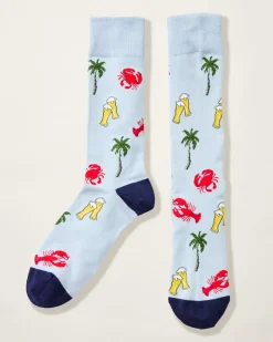 Tommy Bahama Shell of a Good Time Socks Silvery Blue Discount