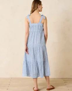 Tommy Bahama Shoreline Stripe Coverup Dress Beaming Blue Best