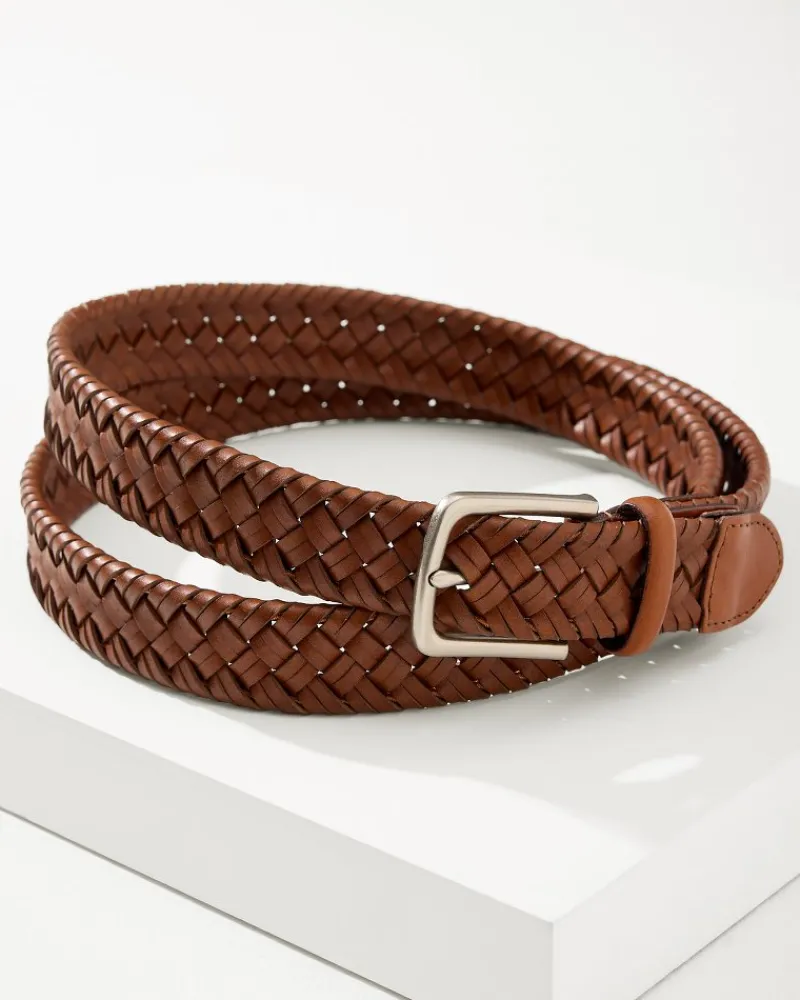 Tommy Bahama Stretch Braid Belt Tan New