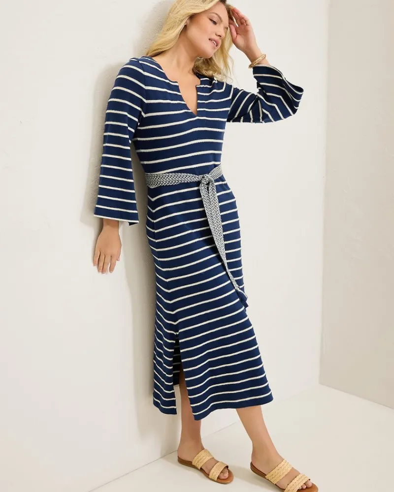 Tommy Bahama Sun Harbor Midi Caftan Dress Island Navy Discount