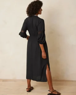 Tommy Bahama Sunlace Coverup Shirt Dress Black Clearance