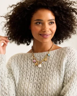 Tommy Bahama Tidal Treasure Multi-Charm Statement Necklace Gold Sale