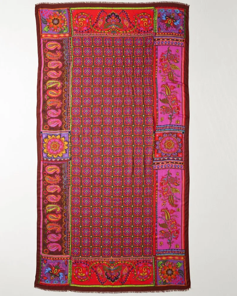 Tommy Bahama Tile Patch Wrap Scarf Port Online