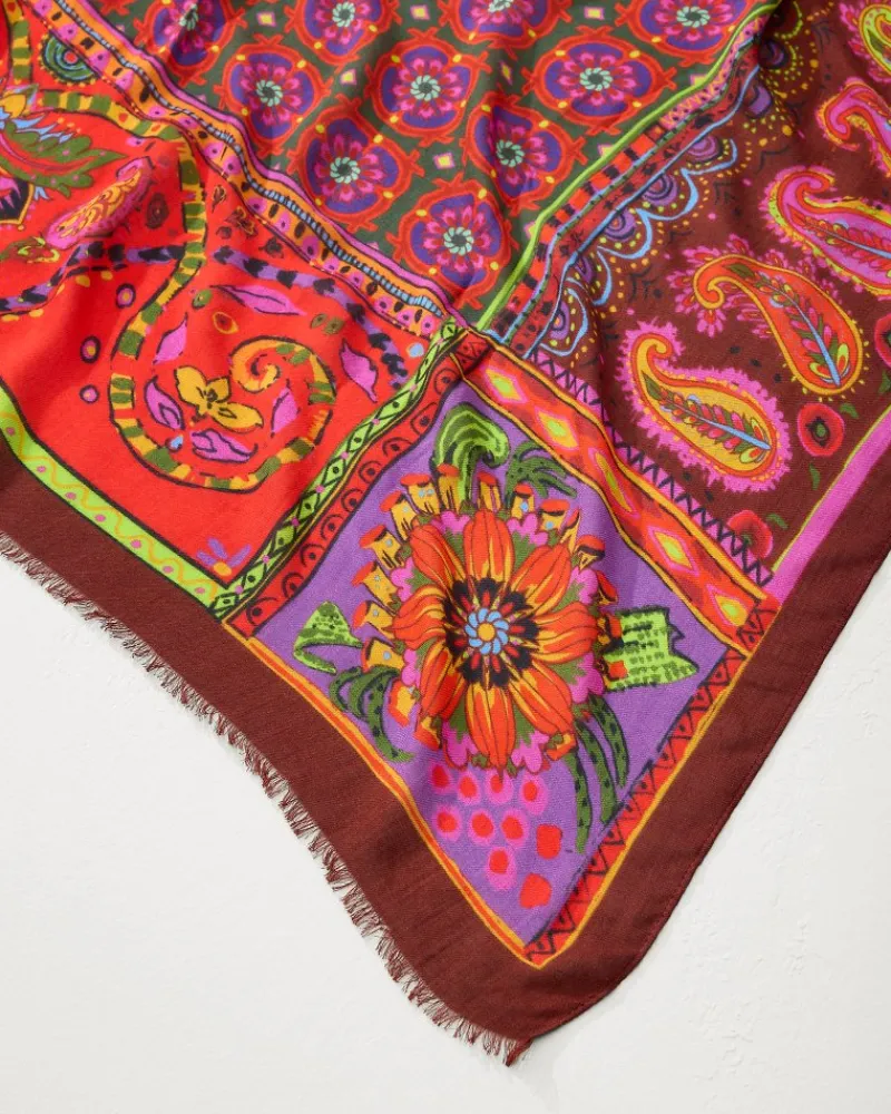 Tommy Bahama Tile Patch Wrap Scarf Port Online