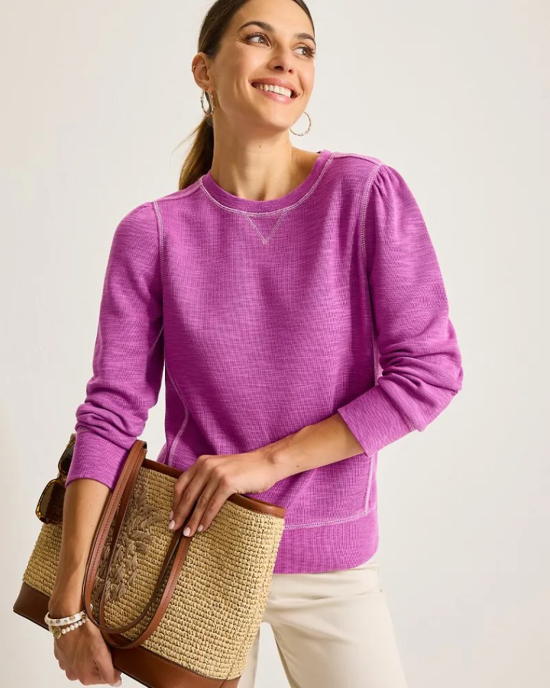 Tommy Bahama Tobago Bay Puff-Sleeve Crew Sweatshirt Island Sunset