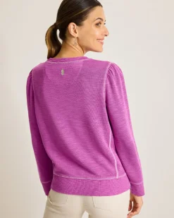 Tommy Bahama Tobago Bay Puff-Sleeve Crew Sweatshirt Island Sunset