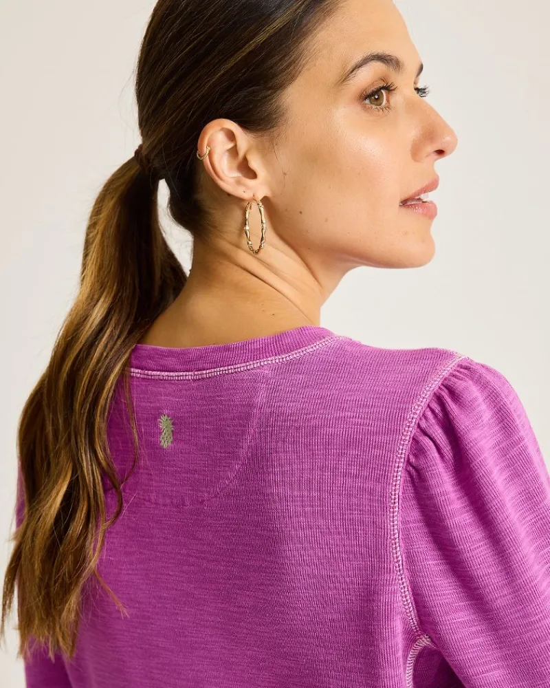 Tommy Bahama Tobago Bay Puff-Sleeve Crew Sweatshirt Island Sunset