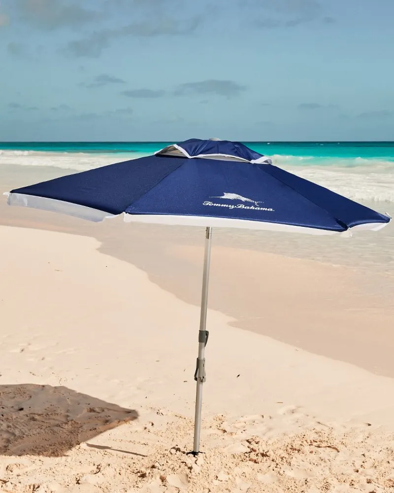 Tommy Bahama Easy-Set-Up Umbrella with ANCHORX™ Navy New