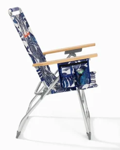Tommy Bahama Orchid Turtle Highboy Chair Navy New