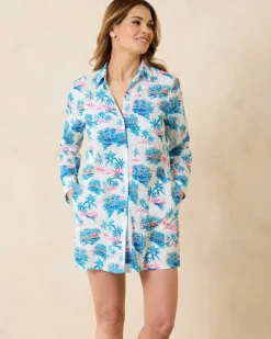 Tommy Bahama Tropical Oasis Boyfriend Beach Shirt White Best