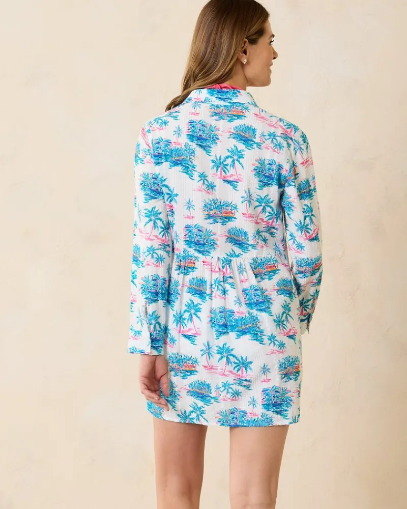 Tommy Bahama Tropical Oasis Boyfriend Beach Shirt White Best