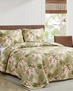 Tommy Bahama Tropical Orchid 3-Piece Full/Queen Quilt Set Green Best
