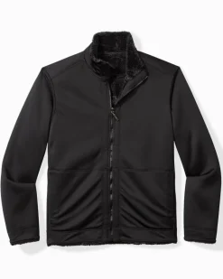 Tommy Bahama Twilight Shore Reversible Full-Zip Jacket Black Clearance