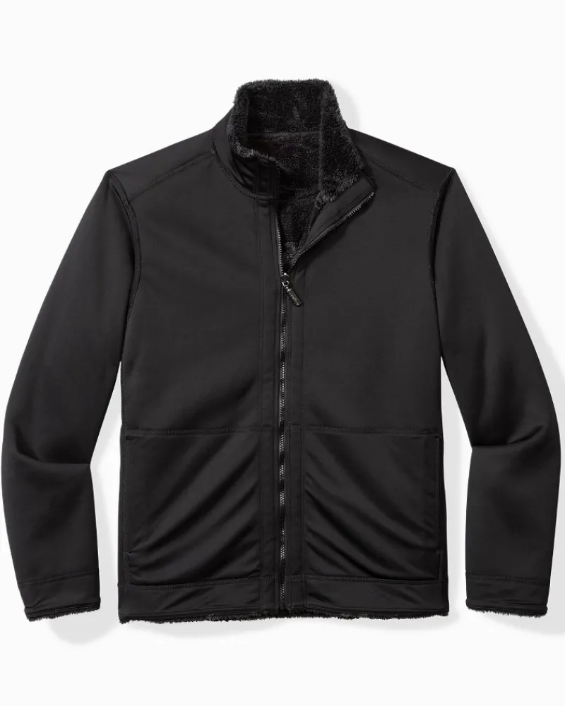 Tommy Bahama Twilight Shore Reversible Full-Zip Jacket Black Clearance