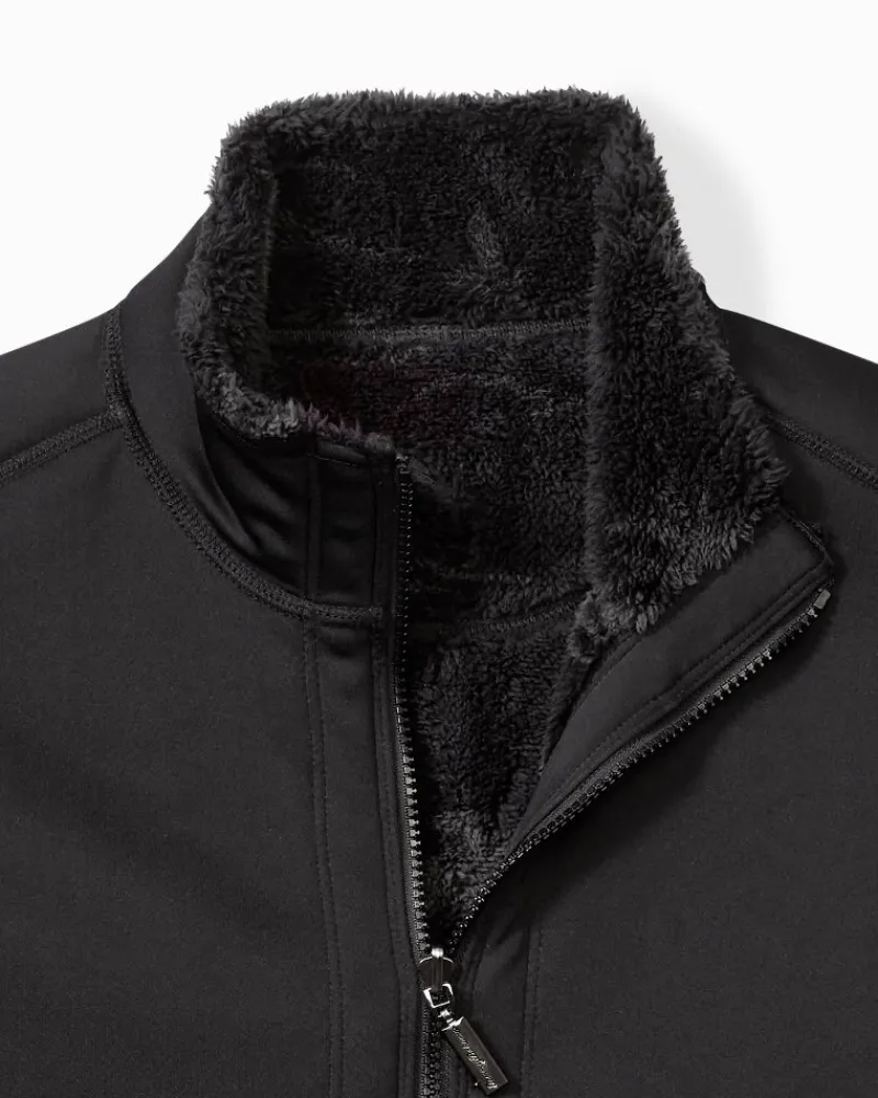 Tommy Bahama Twilight Shore Reversible Full-Zip Jacket Black Clearance